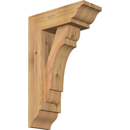 Ekena Millwork Olympic Traditional Smooth Bracket w/ Offset Brace, Western Red Cedar, 5 1/2"W x 14"D x 22"H BKT0604X14X22OLY01SWR